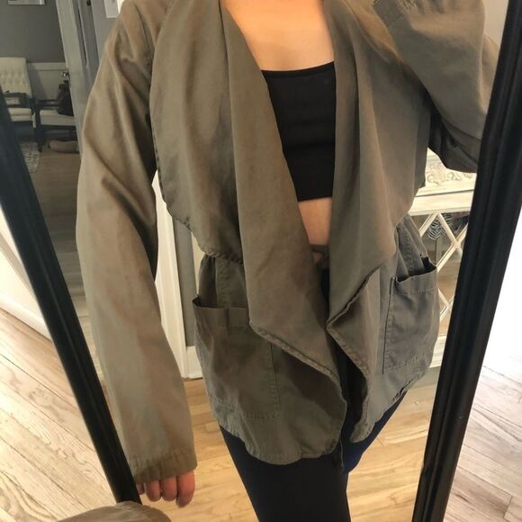 Caslon M Military Green Draped Utility Jacket - Picture 1 of 9